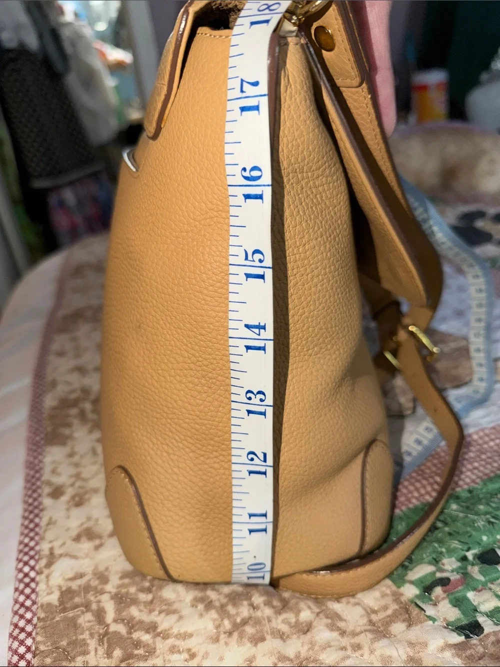 Women’s MCM Milla  Leather Top-Handle Satchel - Tan color.